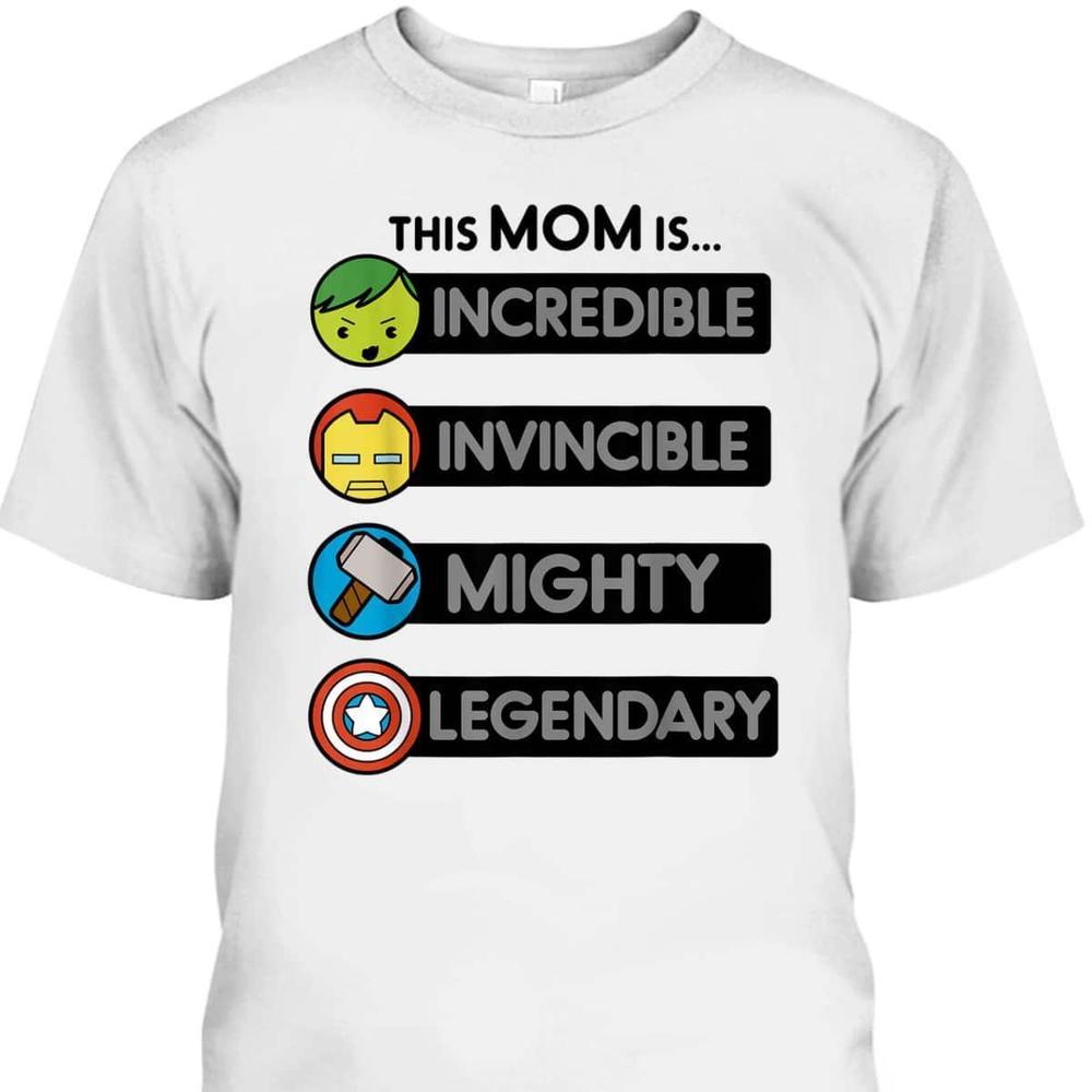 Marvel Mothers Day Tshirt This Mom Is Incredible Invincible Mighty Tee - Picture 1 of 4